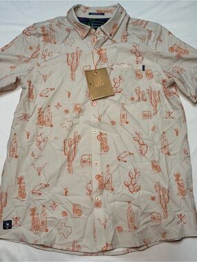 NWT William Murray Golf x Tito's Vodka Men's Medium Button Down Shirt